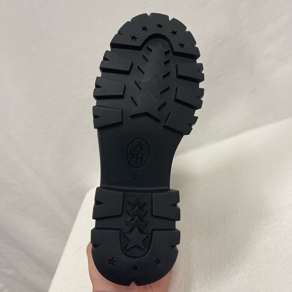 ASH Lynch Lynne Leather & Calf Hair Combat Bike Booties Size US 6.5-7 EU 37 NWT - Picture 10 of 13